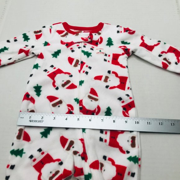 Just One You Made By Carter's Baby Size 6 Month Dark Santa Footed Pajama New - Picture 10 of 16